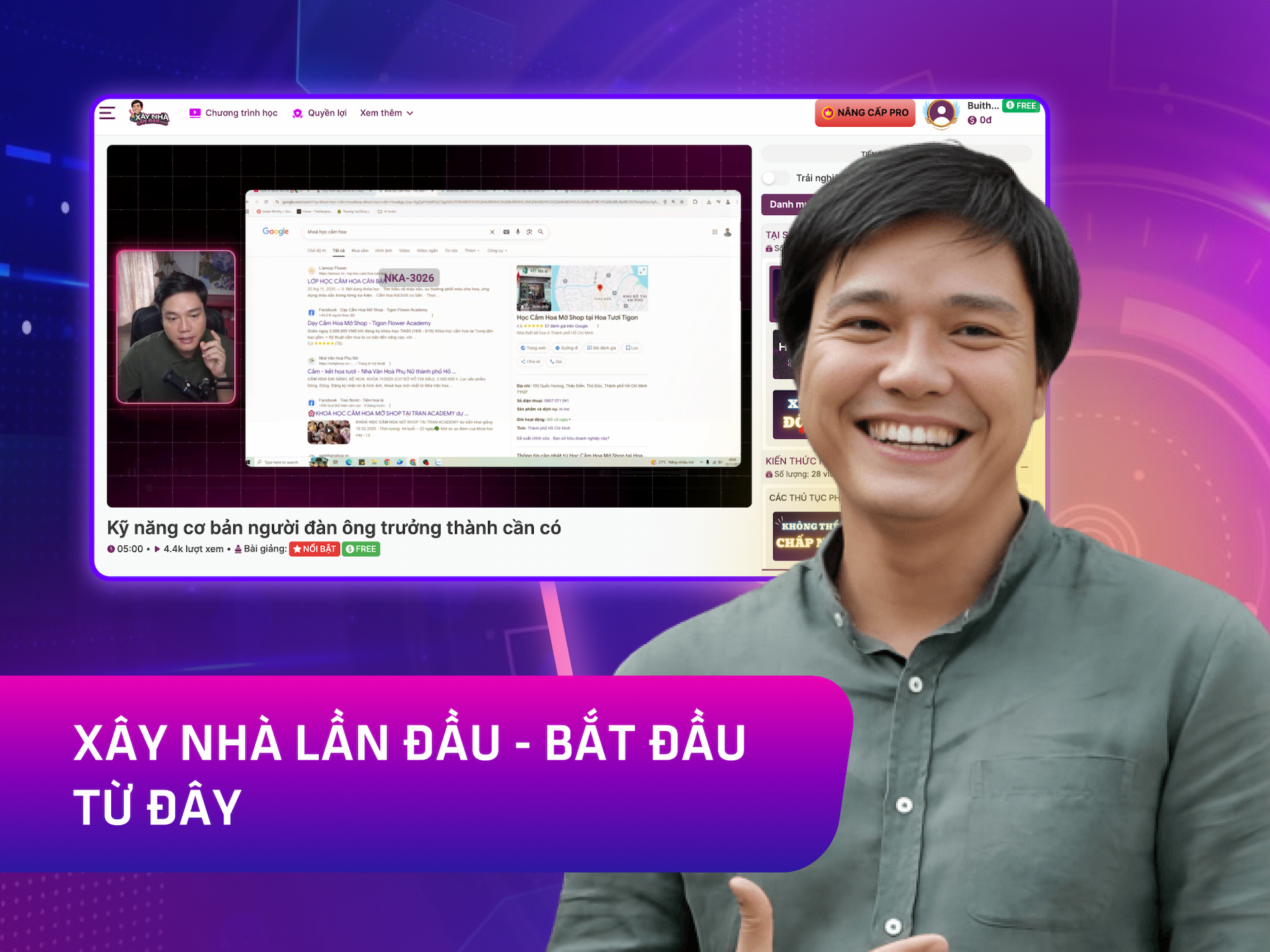 Hình khóa học Xây nhà lần đầu - Bắt đầu từ đây trên MONA Academy