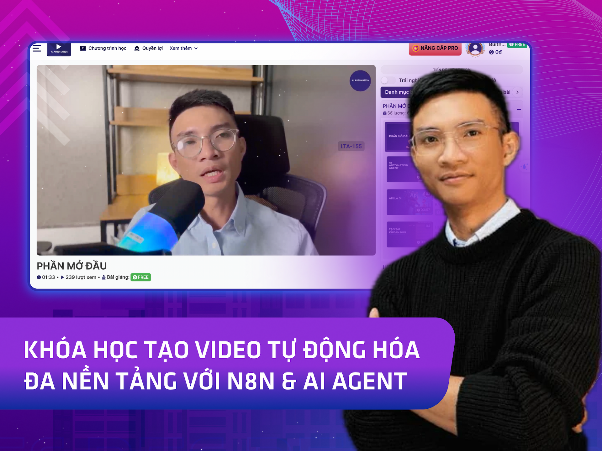 Hình khóa học Khóa học Tạo Video Tự Động Hóa Đa Nền Tảng Với N8N trên MONA Academy