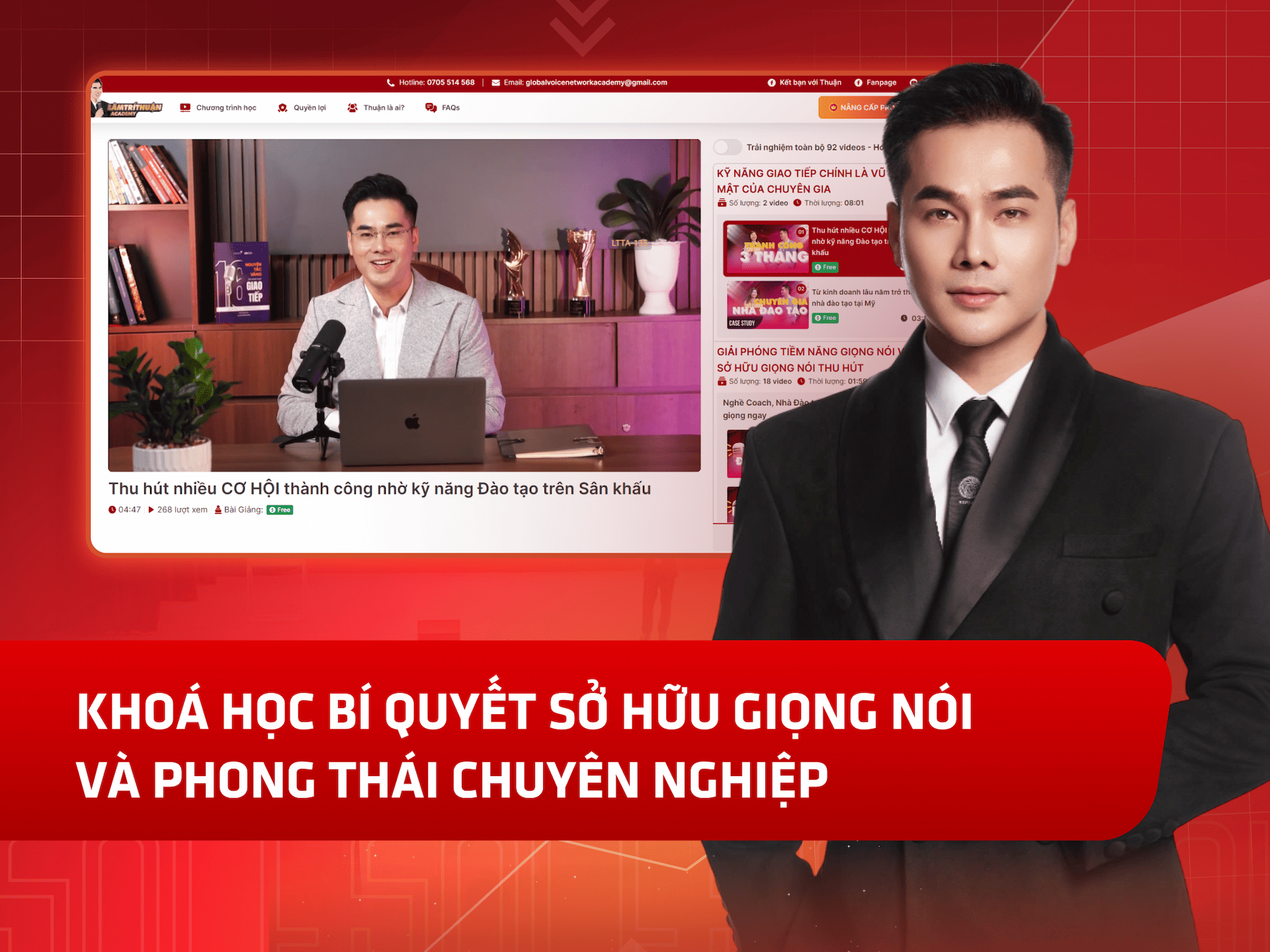 Website khoá học Lâm Trí Thuận Academy trên MONA eLearning