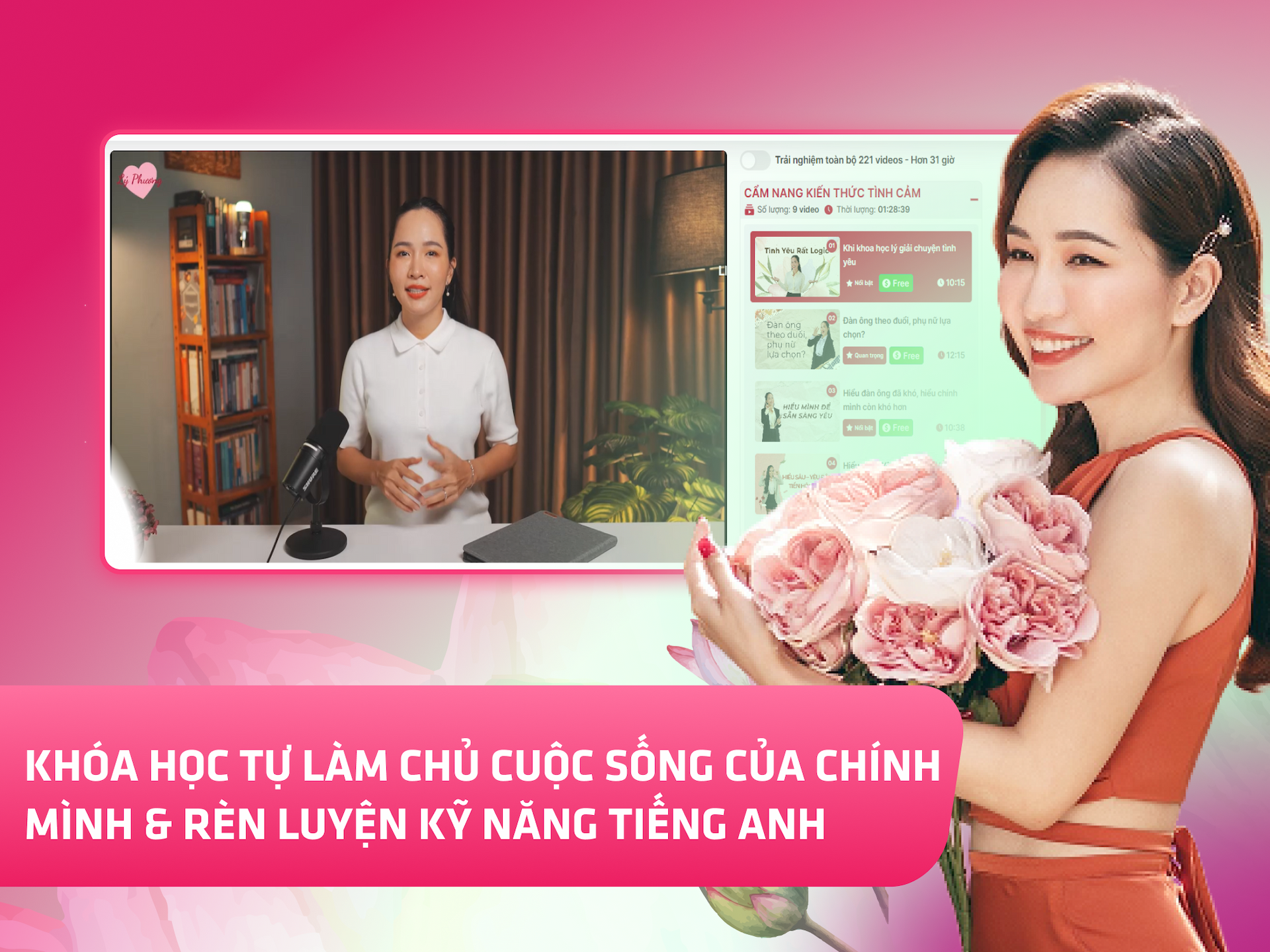Website khoá học Lý Phương trên MONA eLearning