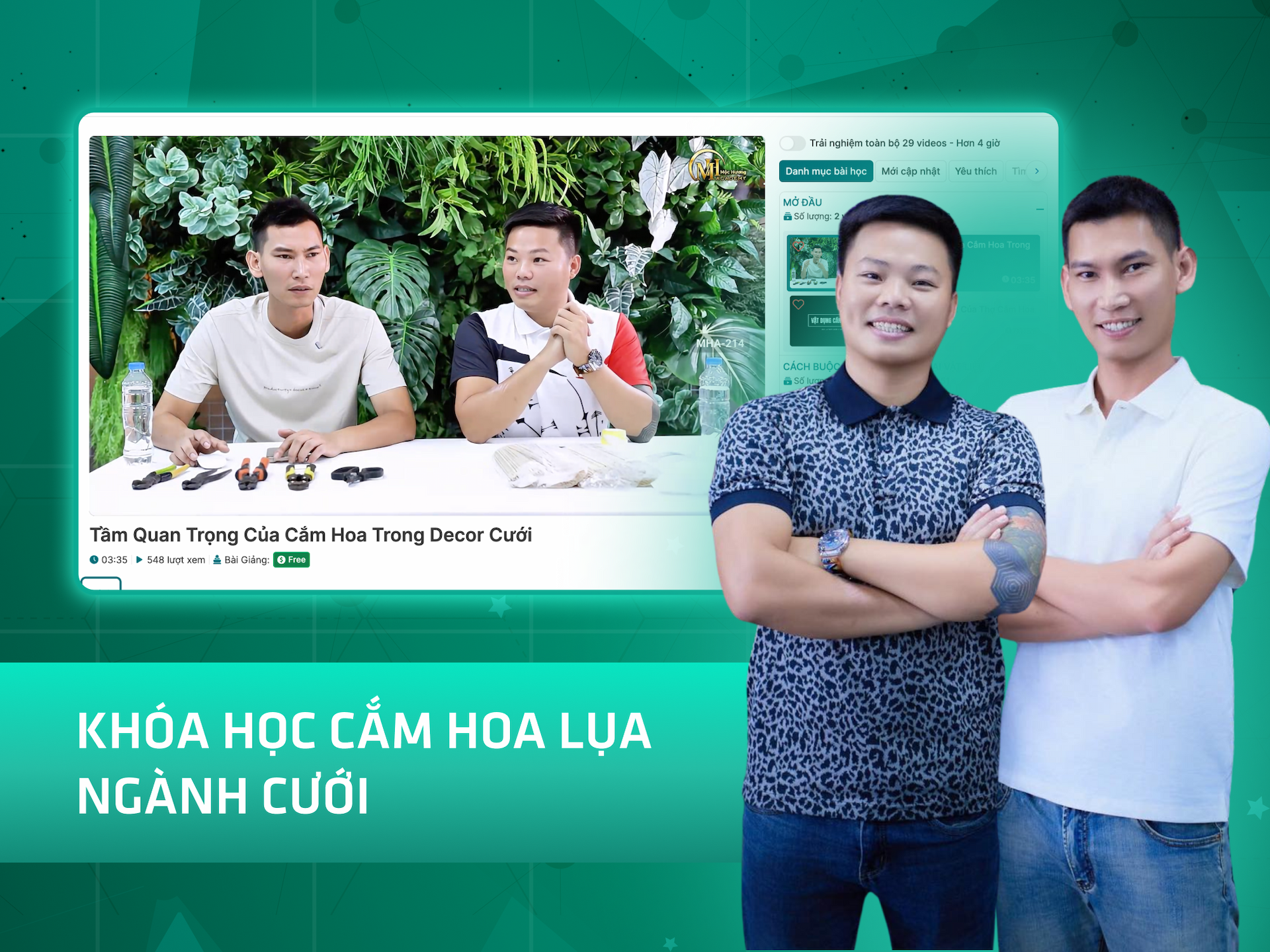 Hình khóa học Khóa học cắm hoa lụa ngành cưới trên MONA Academy