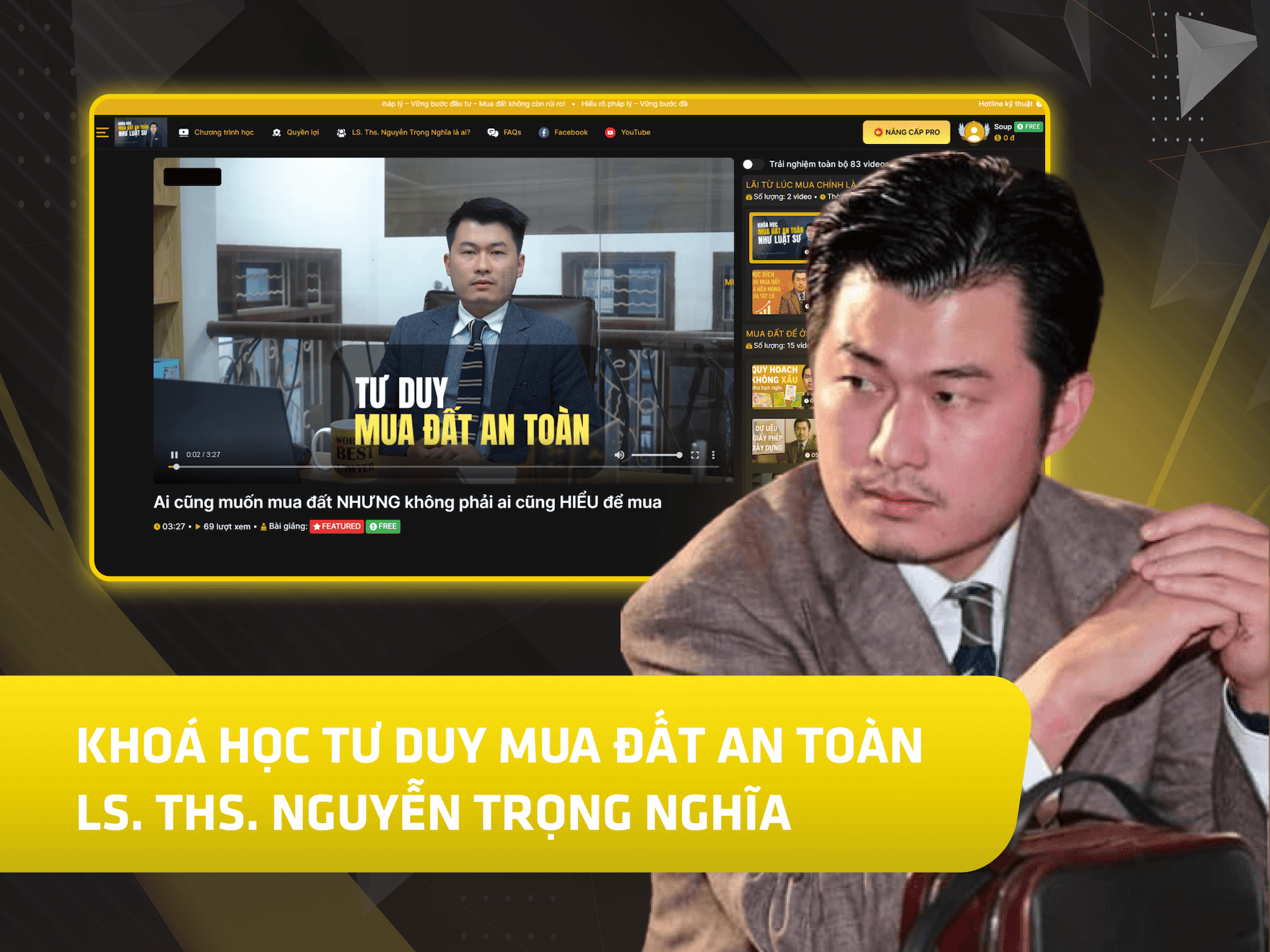 Website khoá học Mua Đất trên MONA eLearning