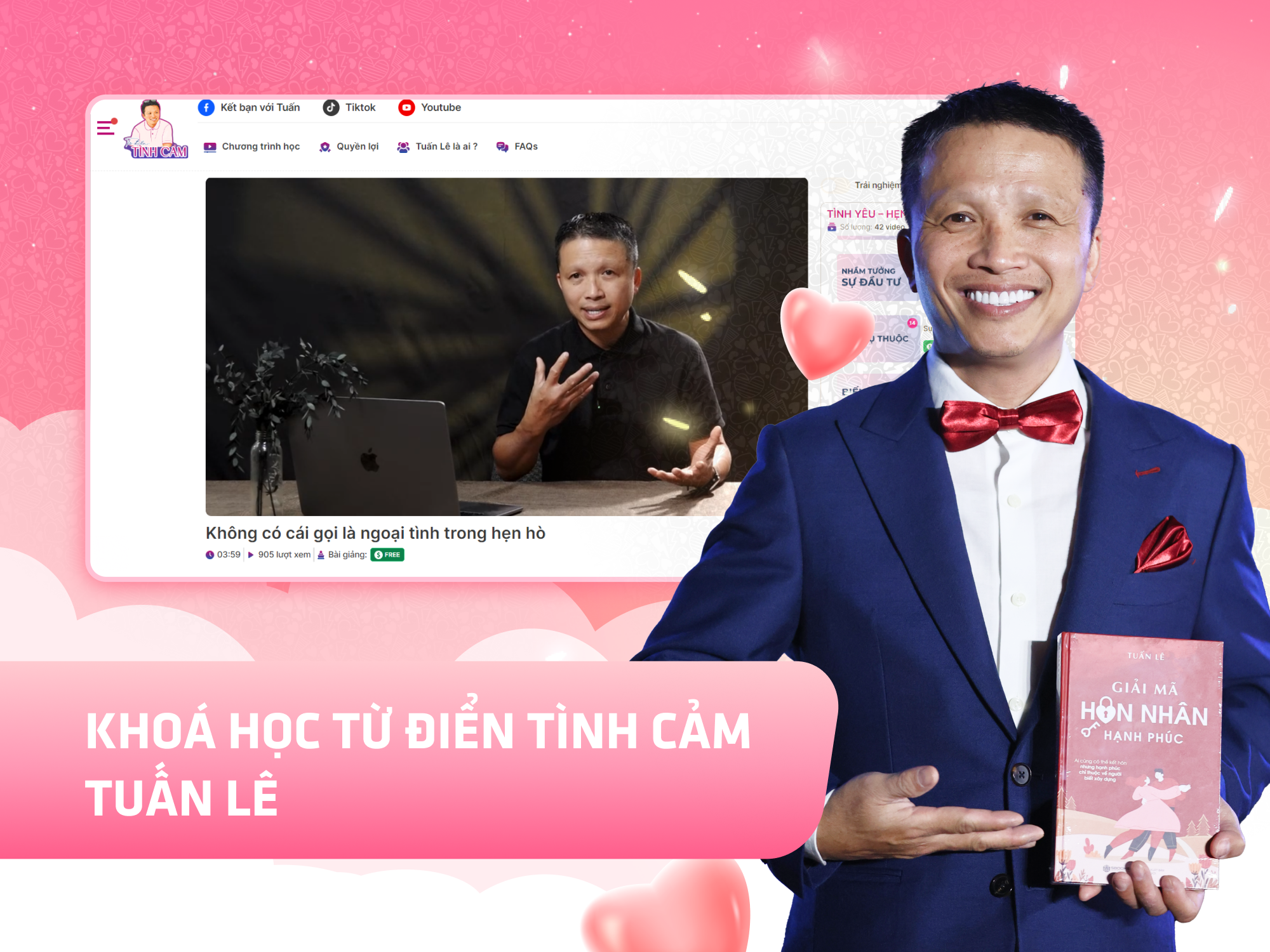 Website khoá học Từ Điển Tình Cảm Academy vận hành trên MONA eLearning