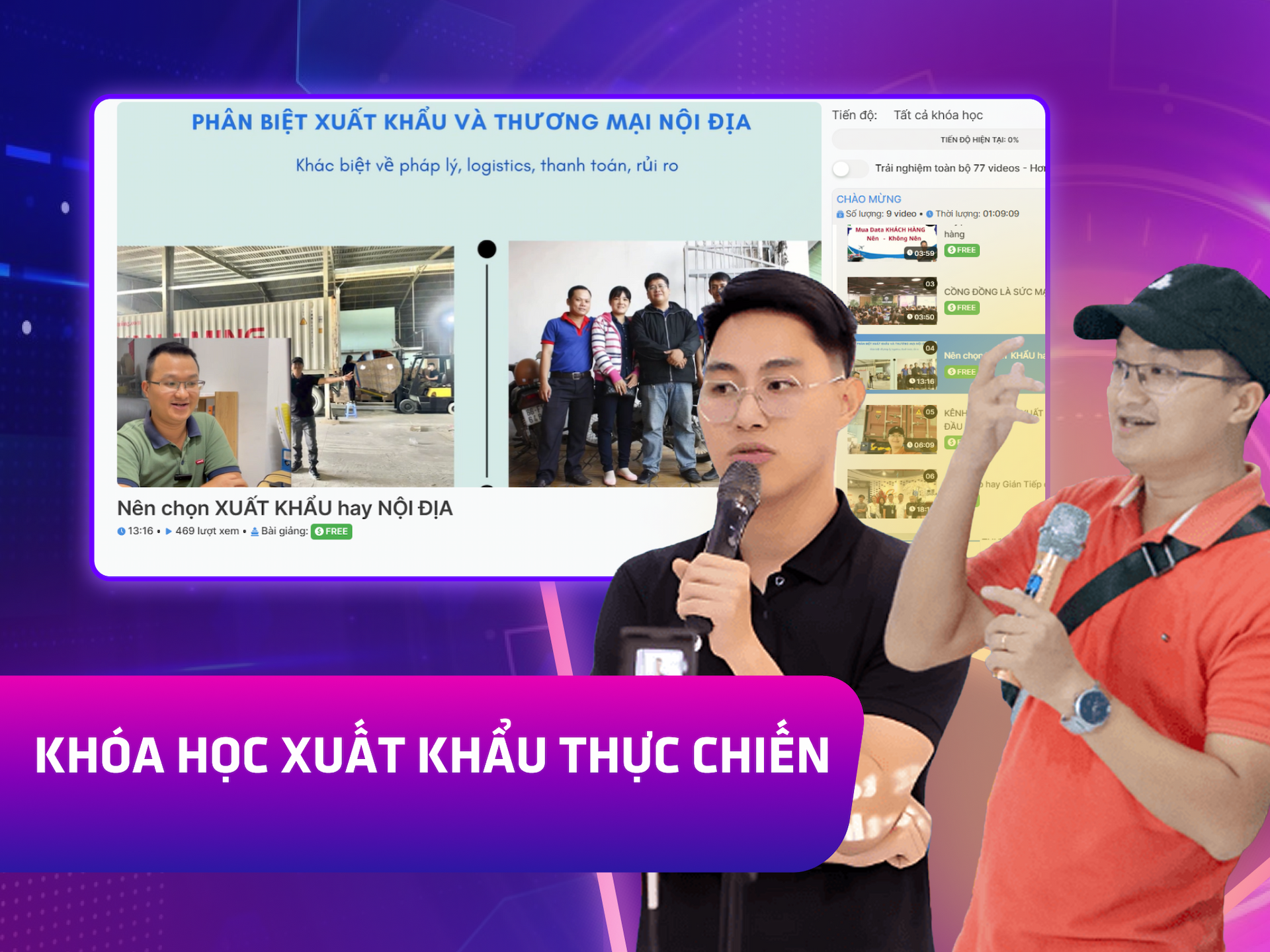 Website khoá học XNK Academy trên MONA eLearning