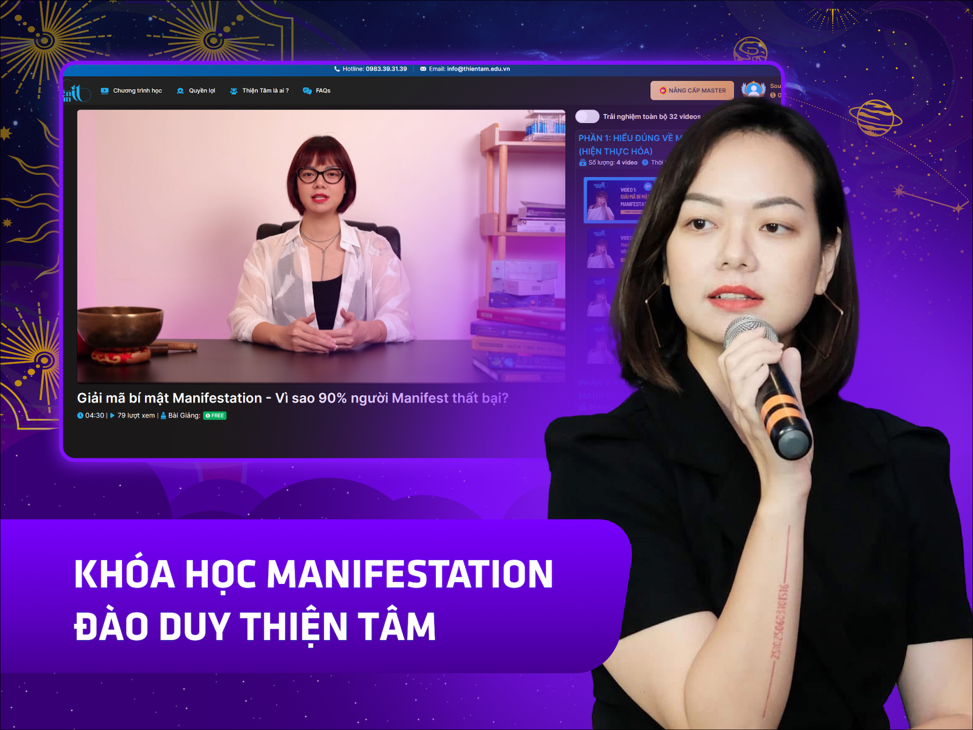 Website khoá học Thiện Tâm Academy trên MONA eLearning