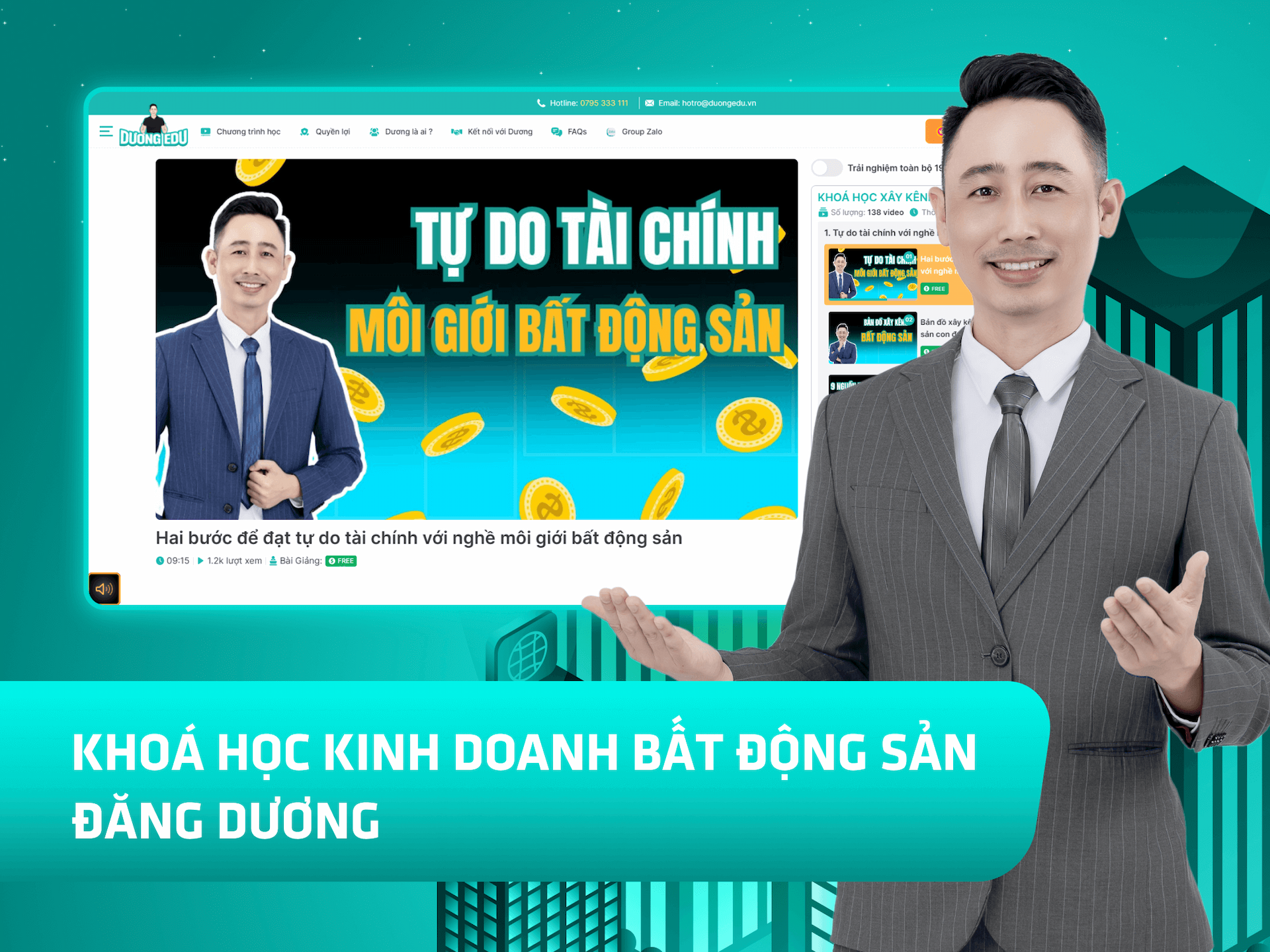 Website khoá học Dương Edu trên MONA eLearning