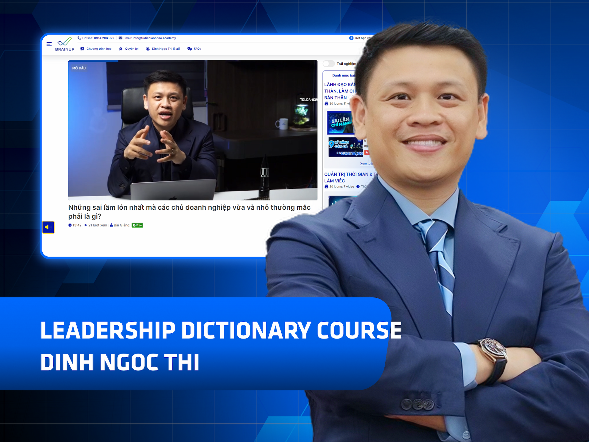 Website khoá học Từ Điển Lãnh Đạo Academy trên MONA eLearning