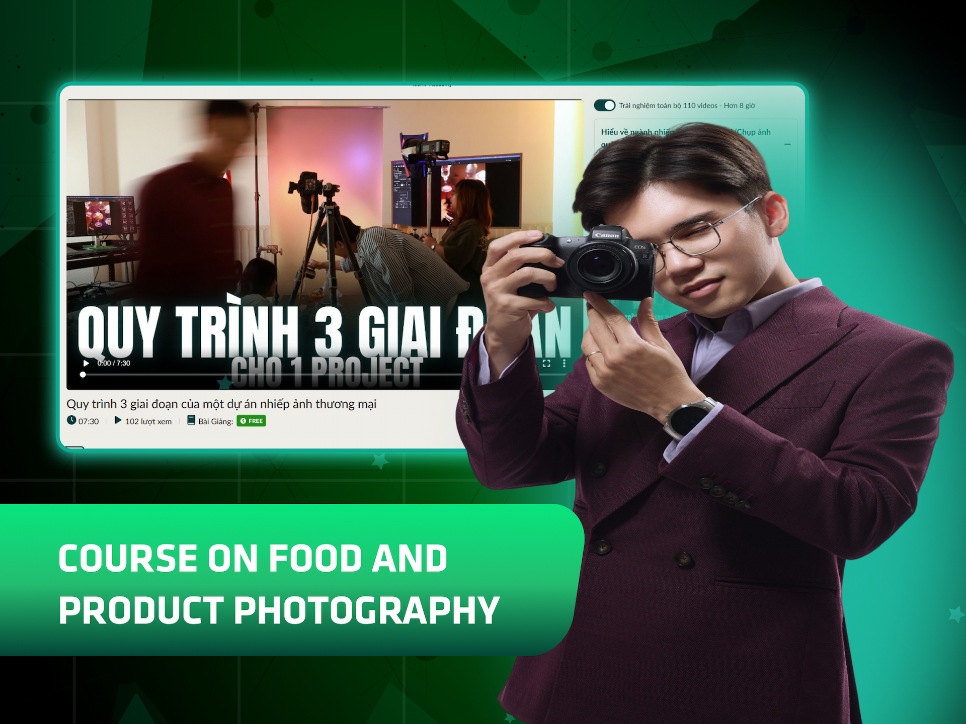 Website khoá học 100MP Academy trên MONA eLearning