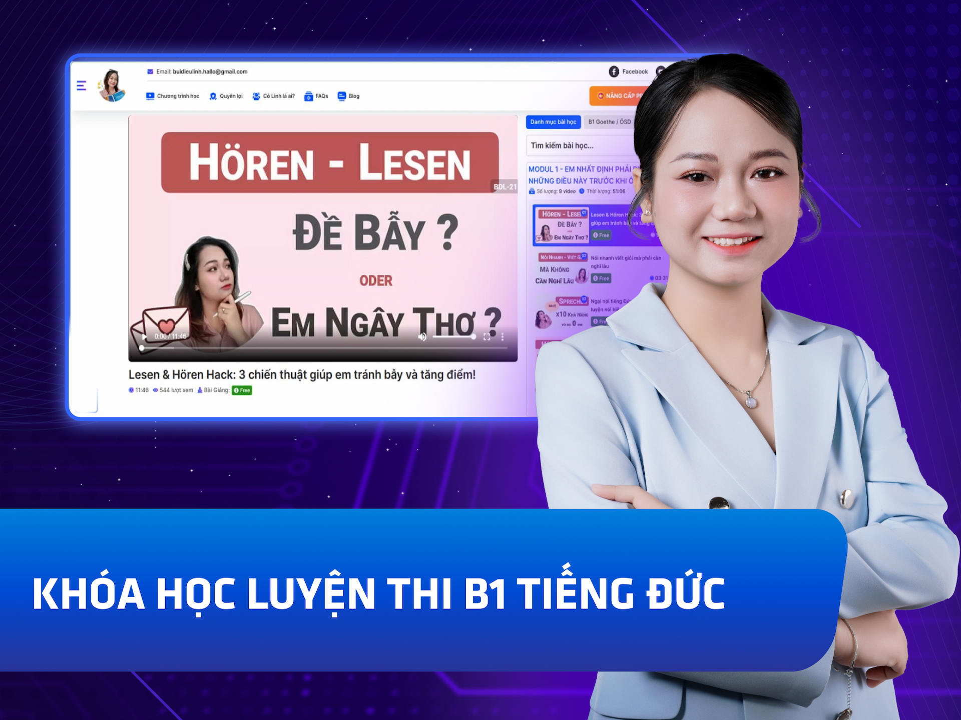 Website khoá học Bùi Diệu Linh trên MONA eLearning