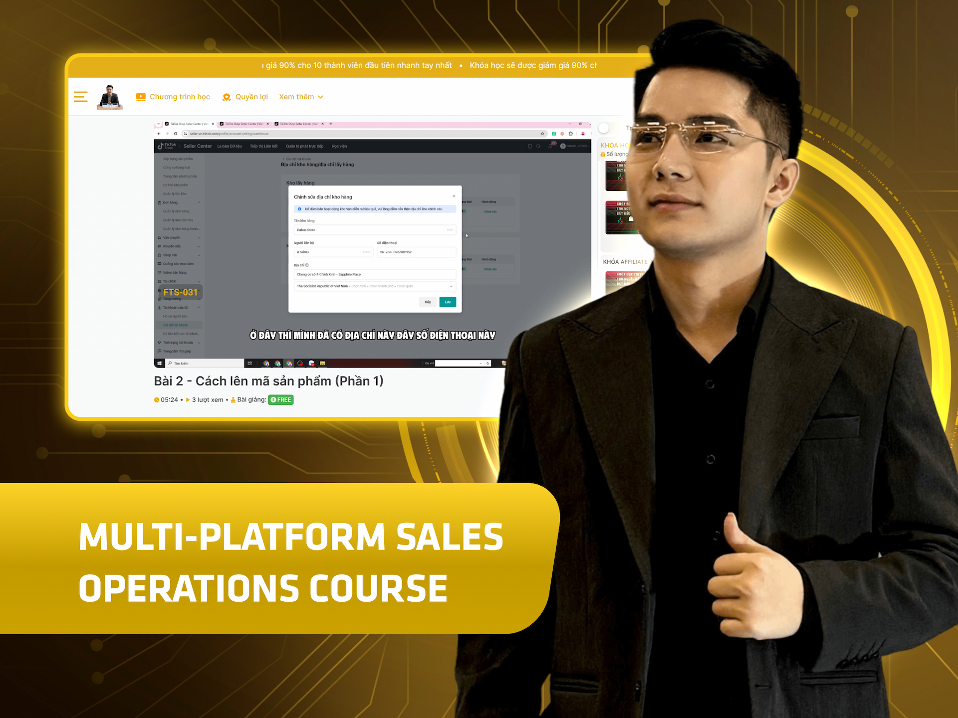 Website khoá học Đất Bá trên MONA eLearning