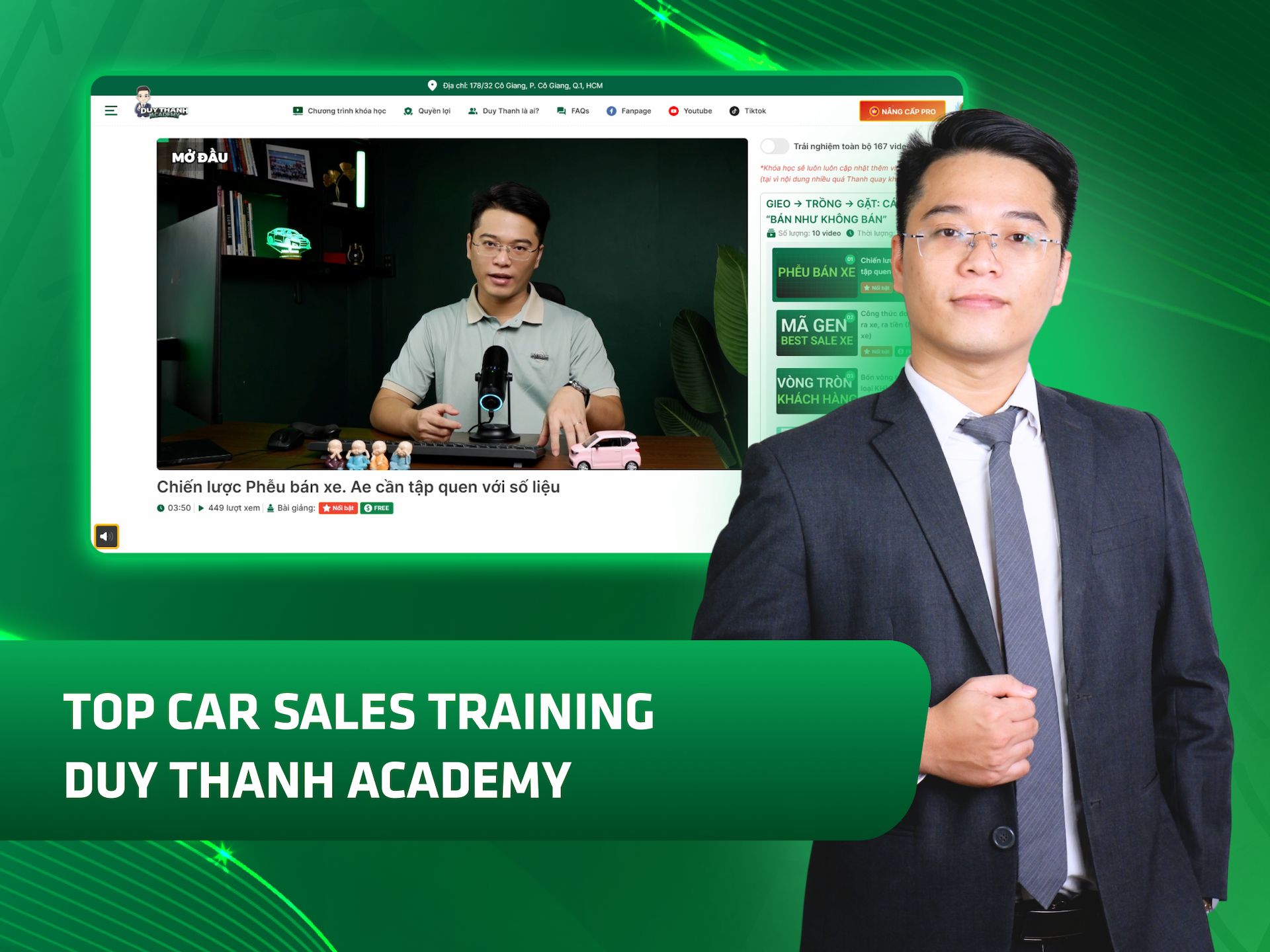 Website khoá học Duy Thành Academy trên MONA eLearning