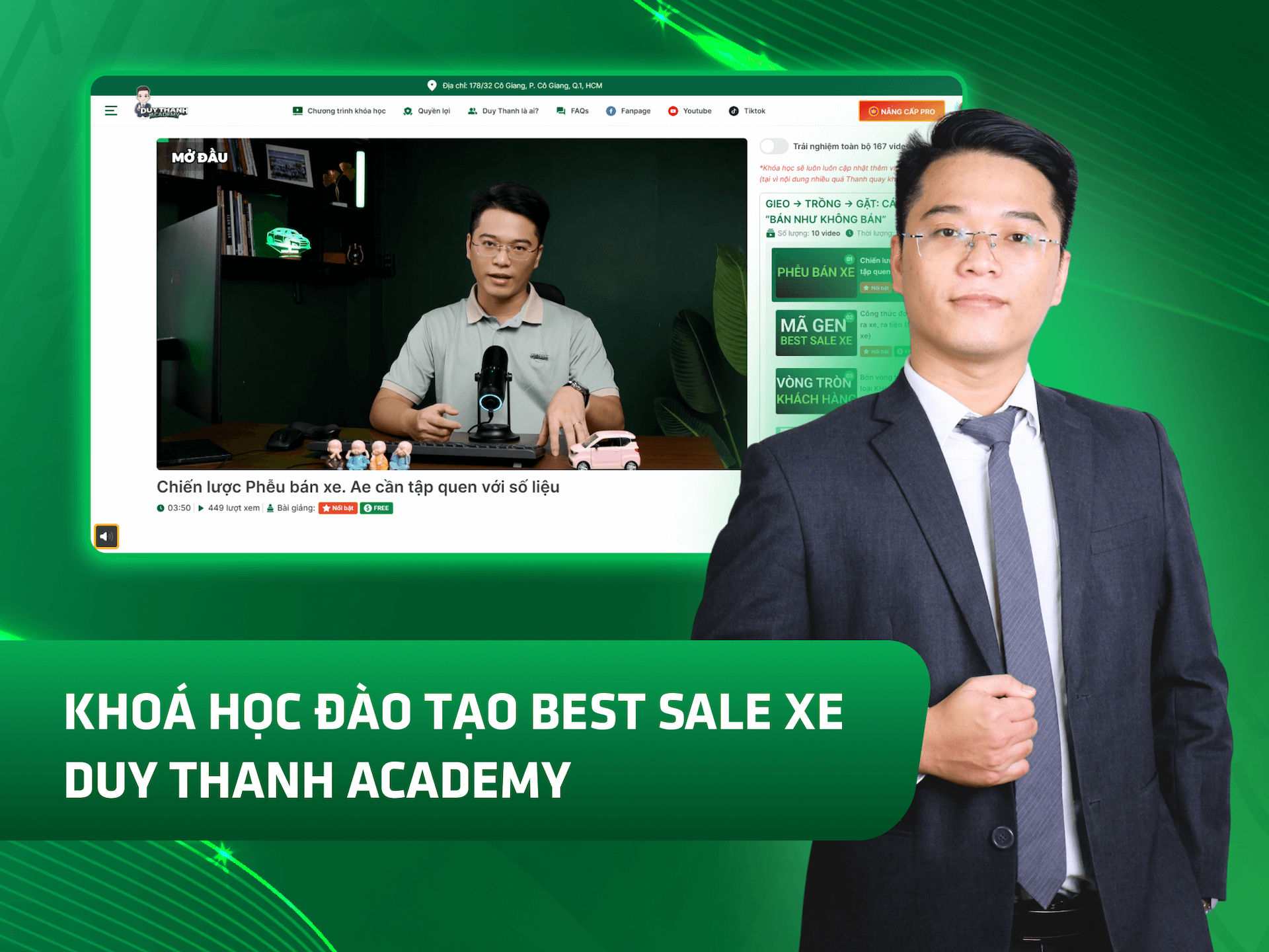 Website khoá học Duy Thành Academy trên MONA eLearning