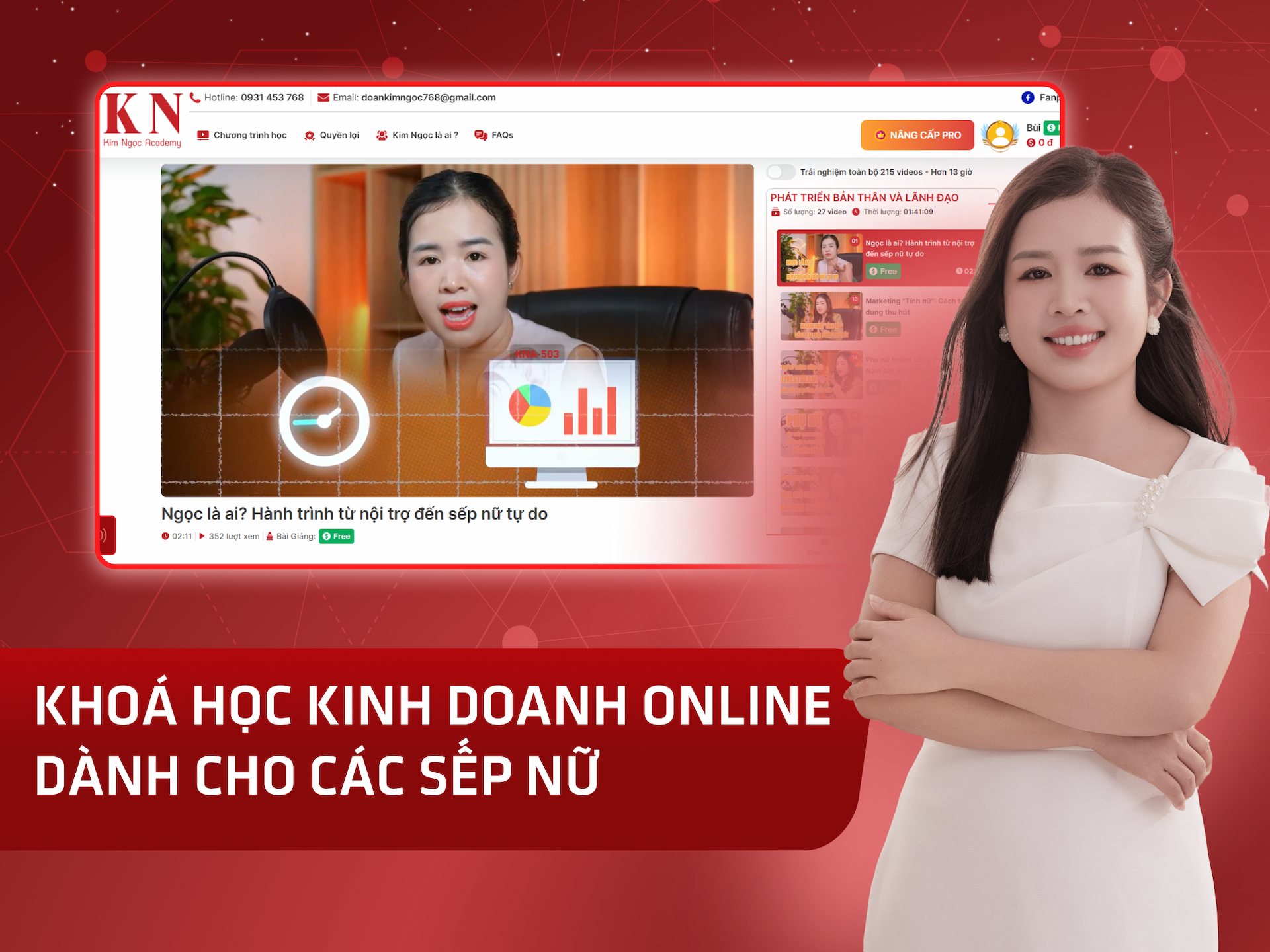 Website khoá học Kim Ngọc Academy trên MONA eLearning