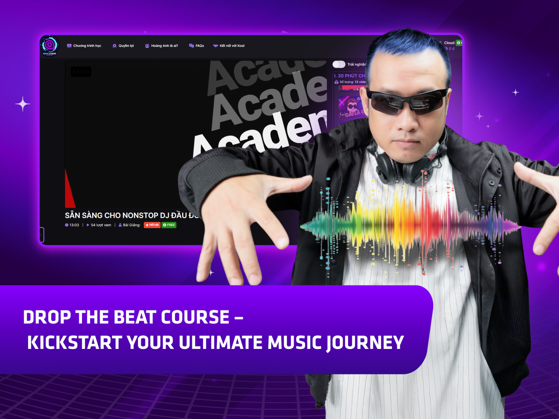 Website khoá học Kool Academy trên MONA eLearning