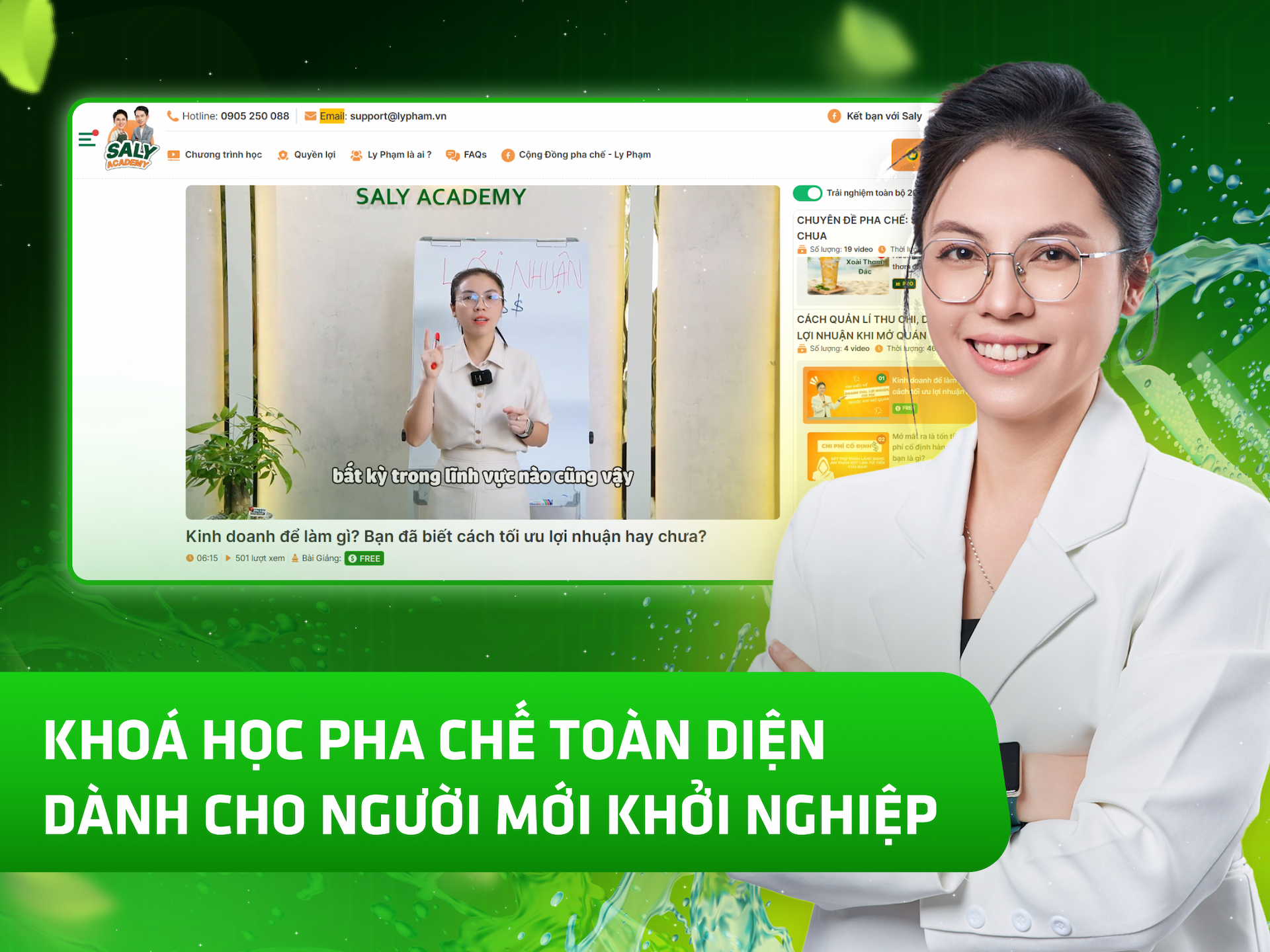 Website khoá học Saly Academy trên MONA eLearning
