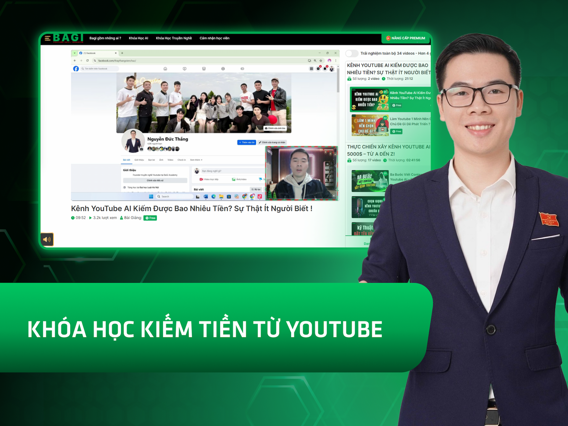 Website khoá học Bagi AI trên MONA eLearning