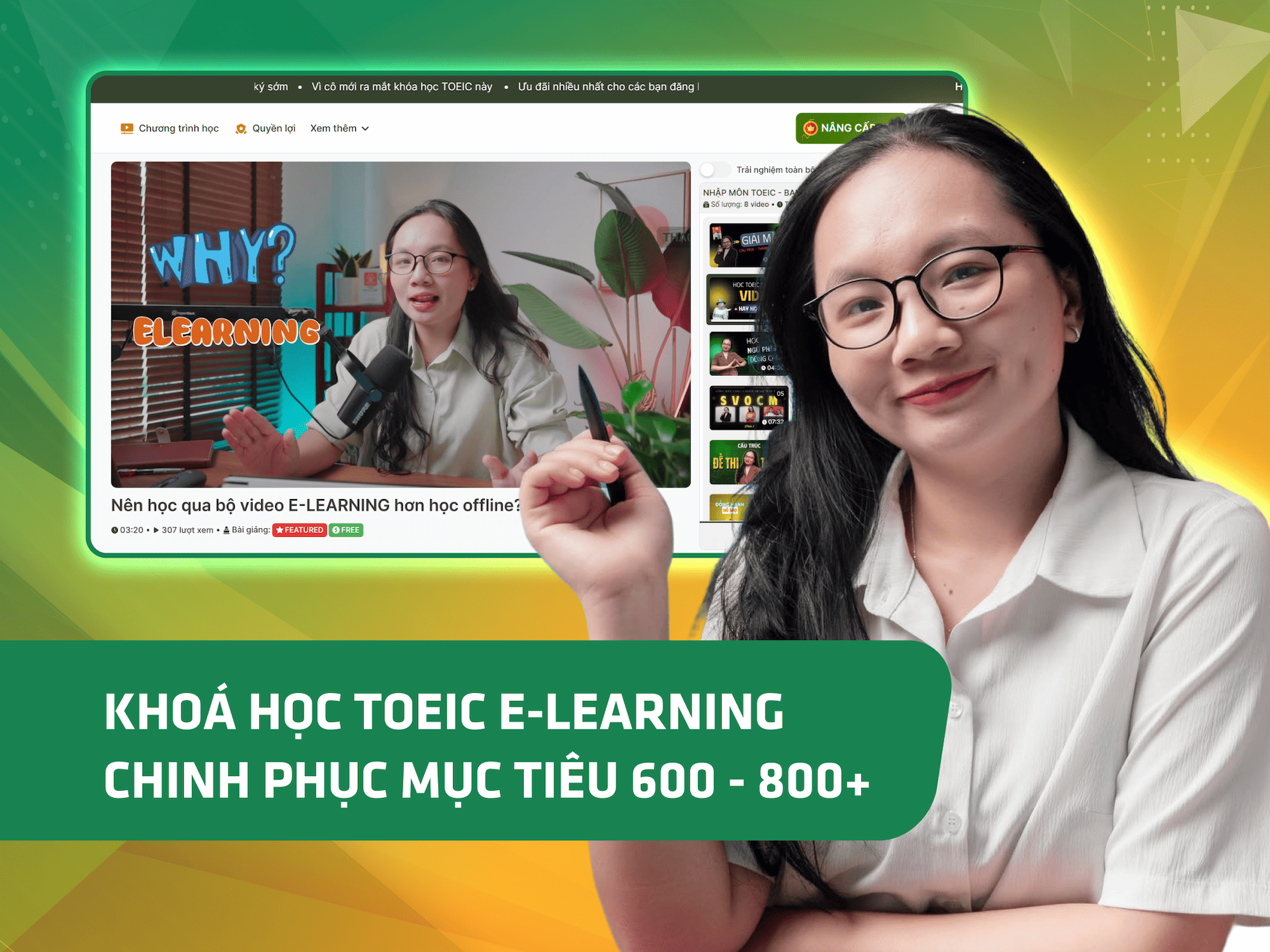 Website khoá học Thảo TOEIC Academy trên MONA eLearning