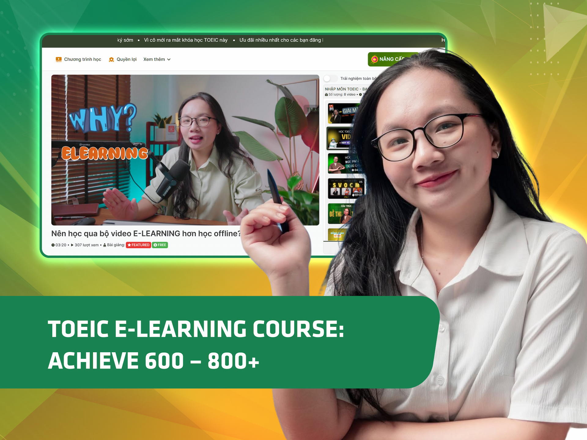 Website khoá học Thảo TOEIC Academy trên MONA eLearning