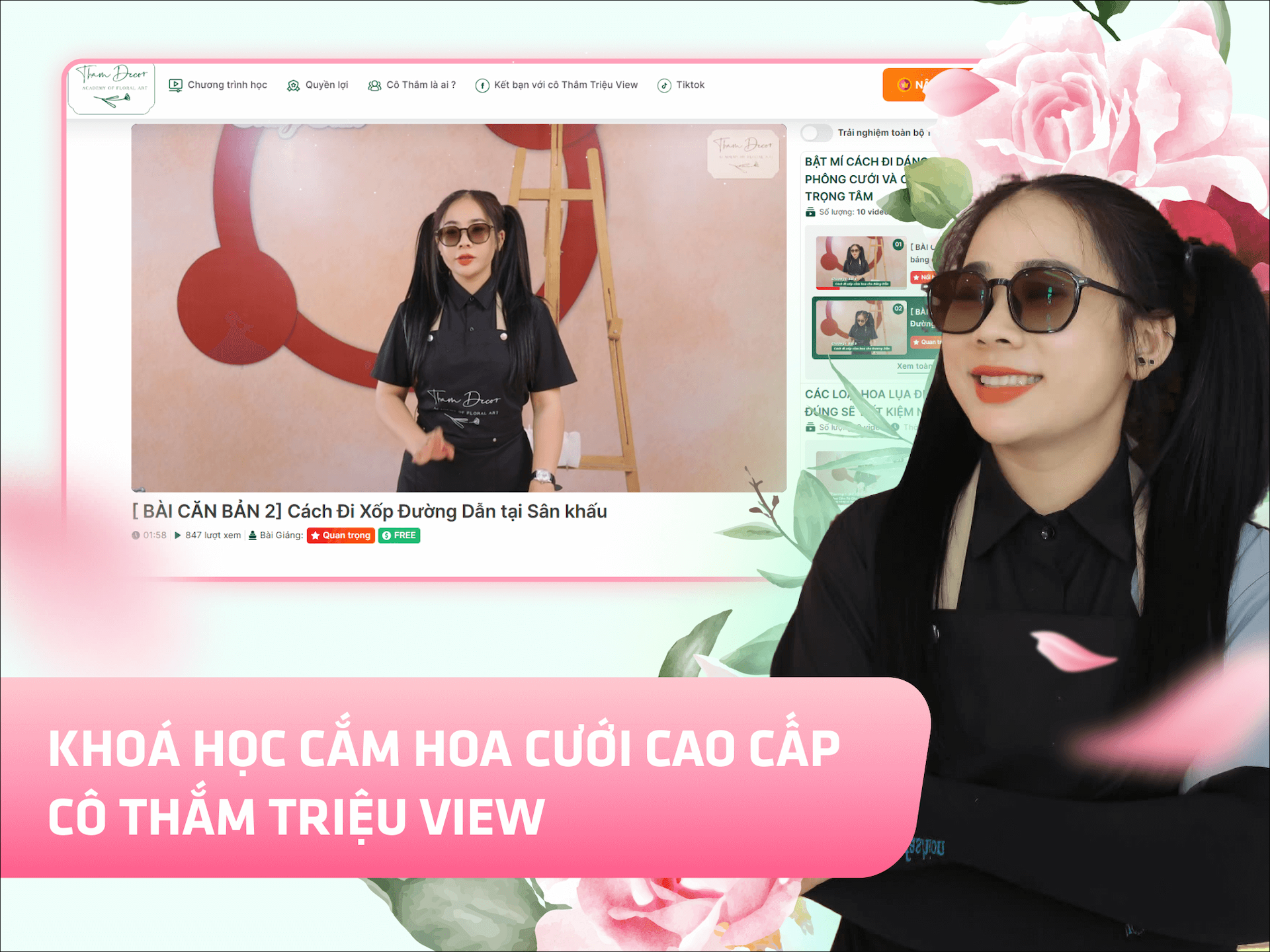 Website khoá học Cô Thắm Triệu View trên MONA eLearning