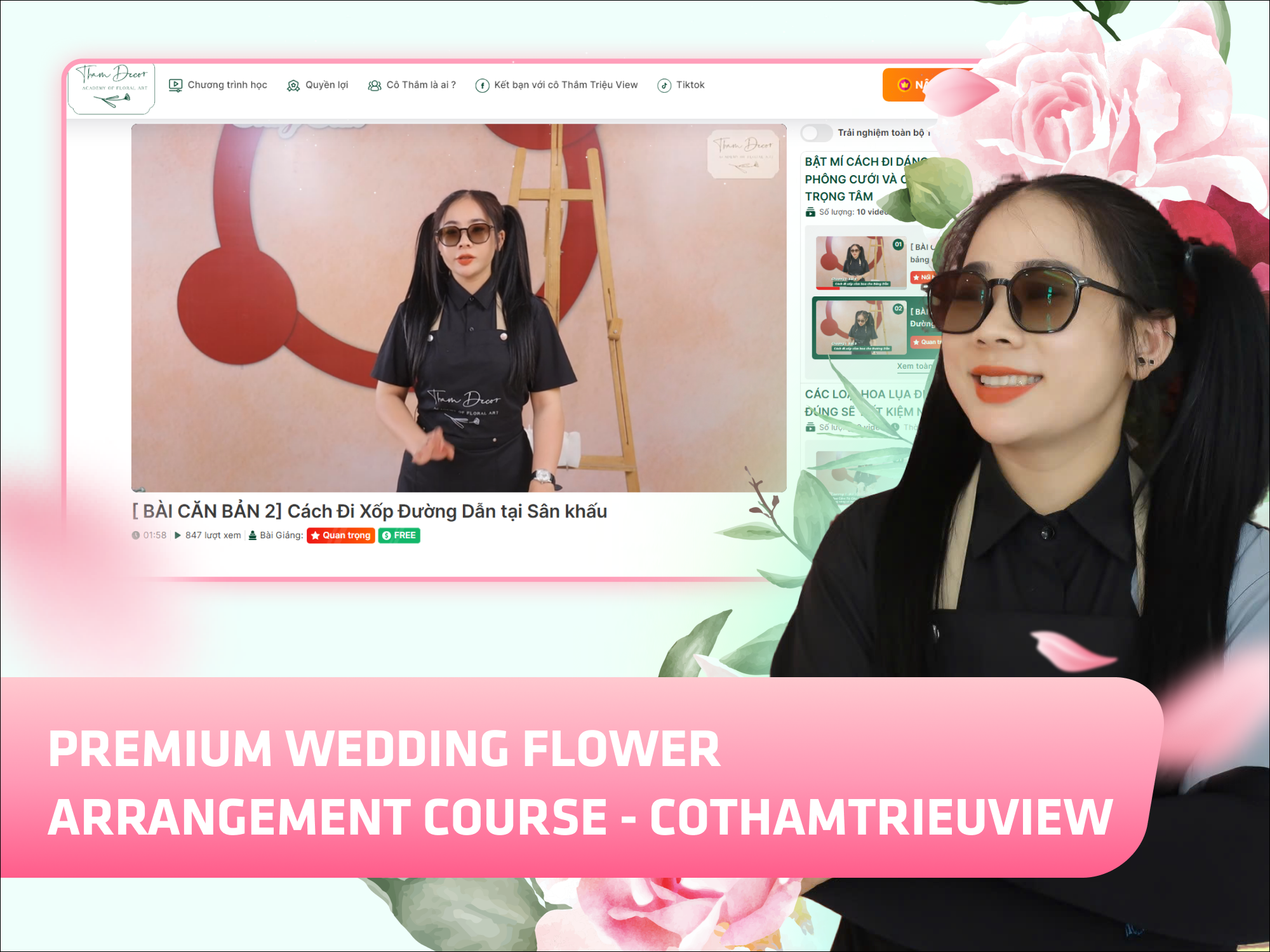 Website khoá học Cô Thắm Triệu View vận hành trên MONA eLearning