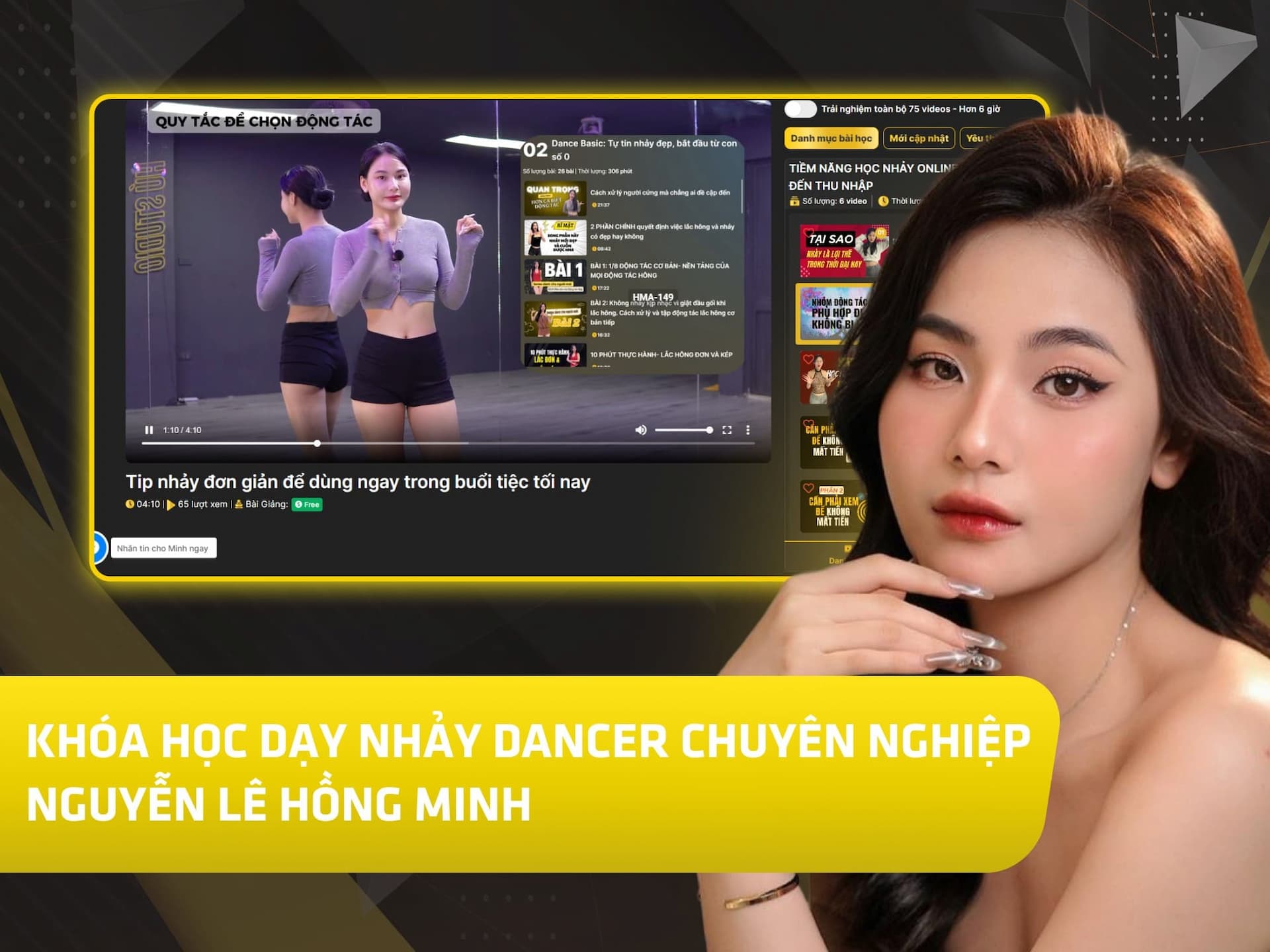 Website khoá học Hồng Minh Academy trên MONA eLearning