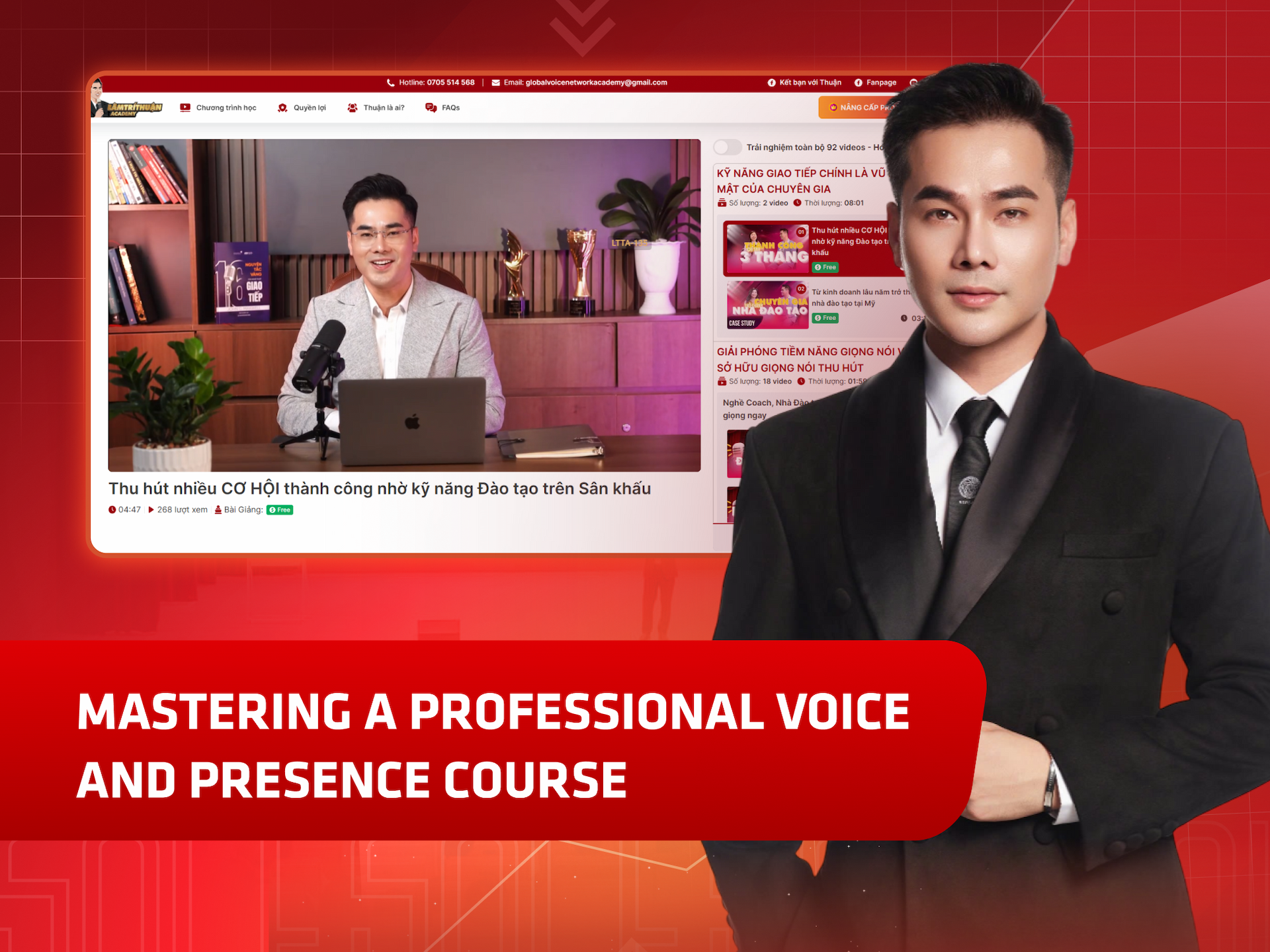 Website khoá học Lâm Trí Thuận Academy trên MONA eLearning