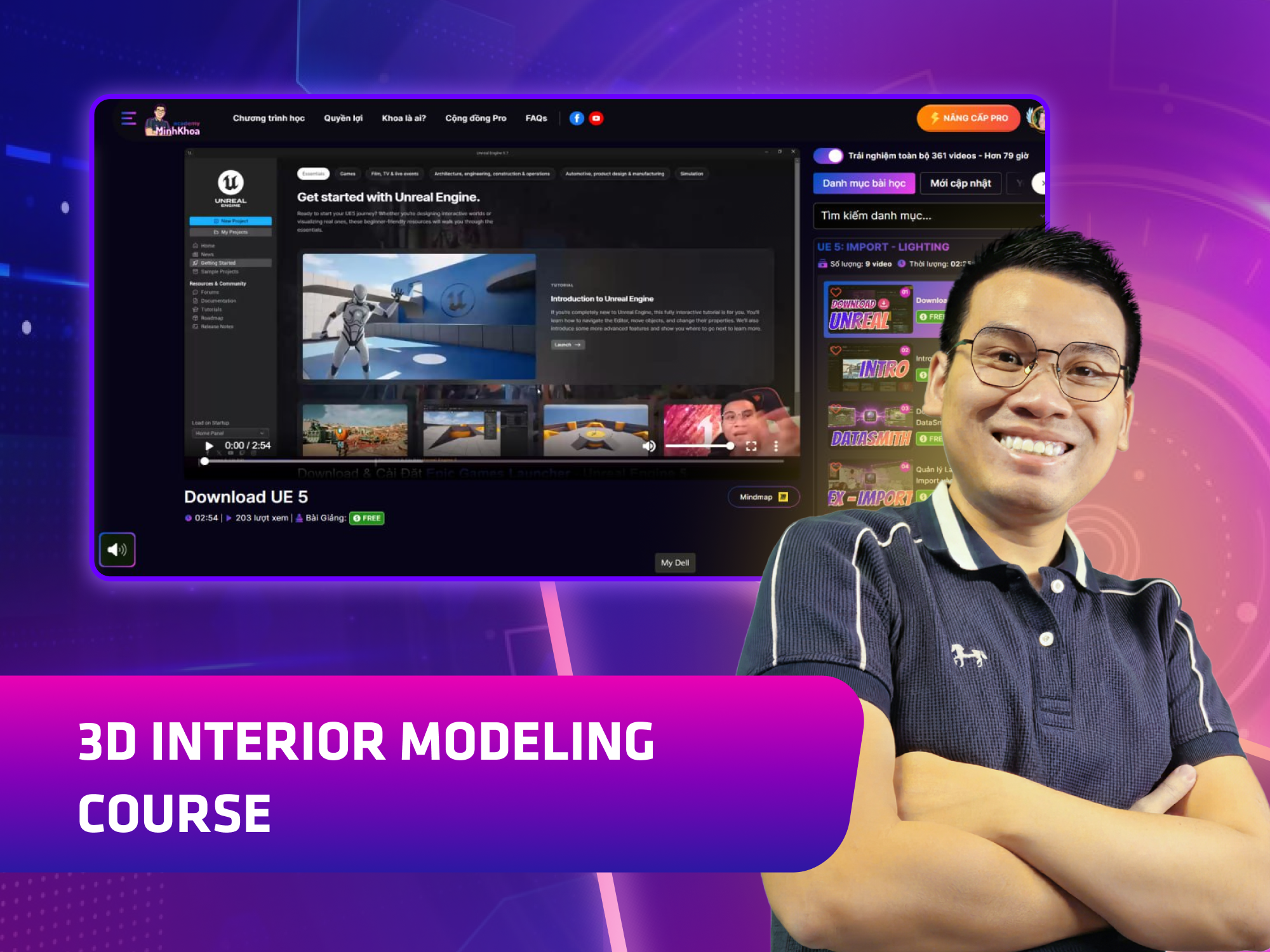 Website khoá học Minh Khoa Academy vận hành trên MONA eLearning