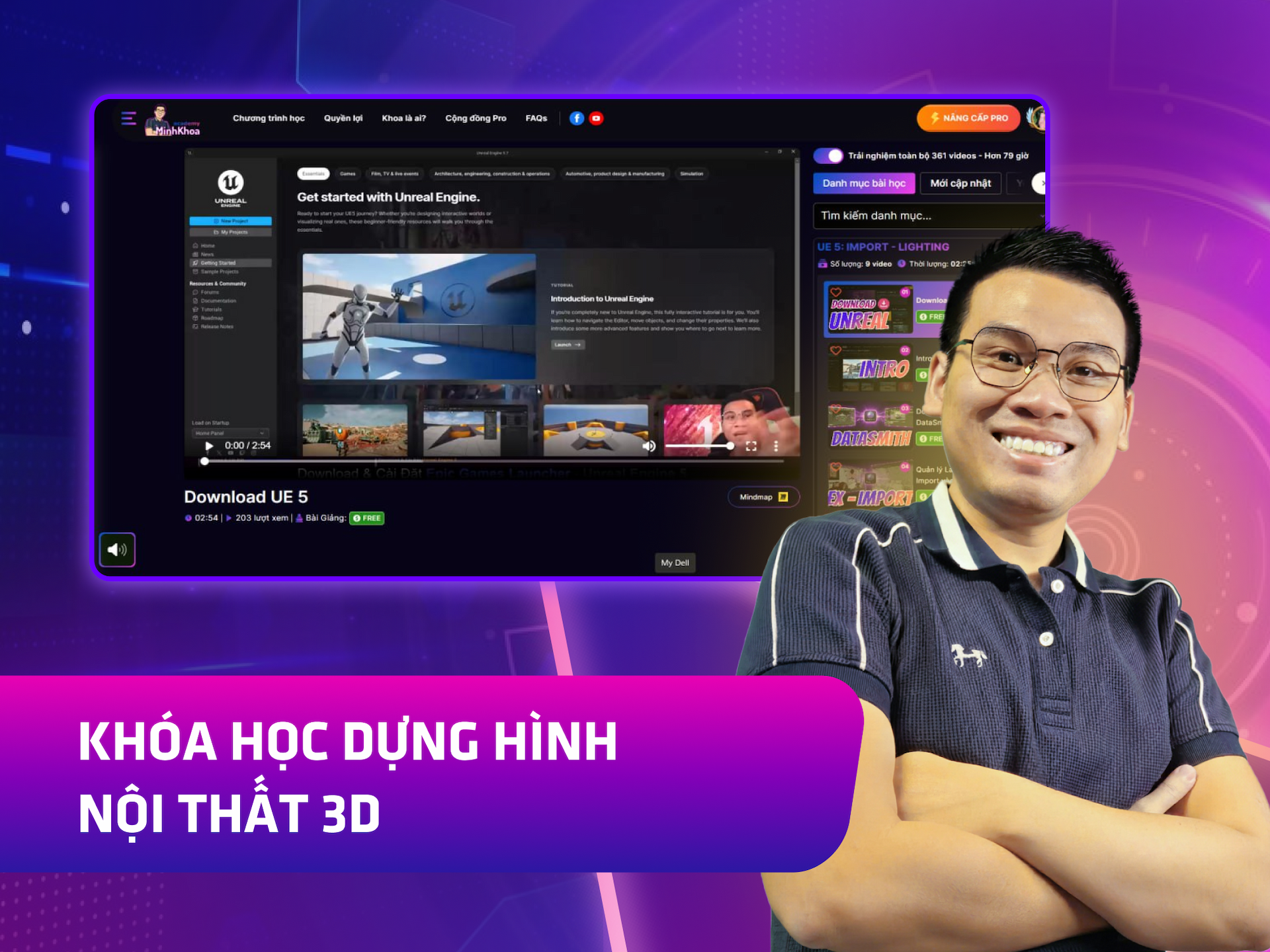 Website khoá học Minh Khoa Academy trên MONA eLearning