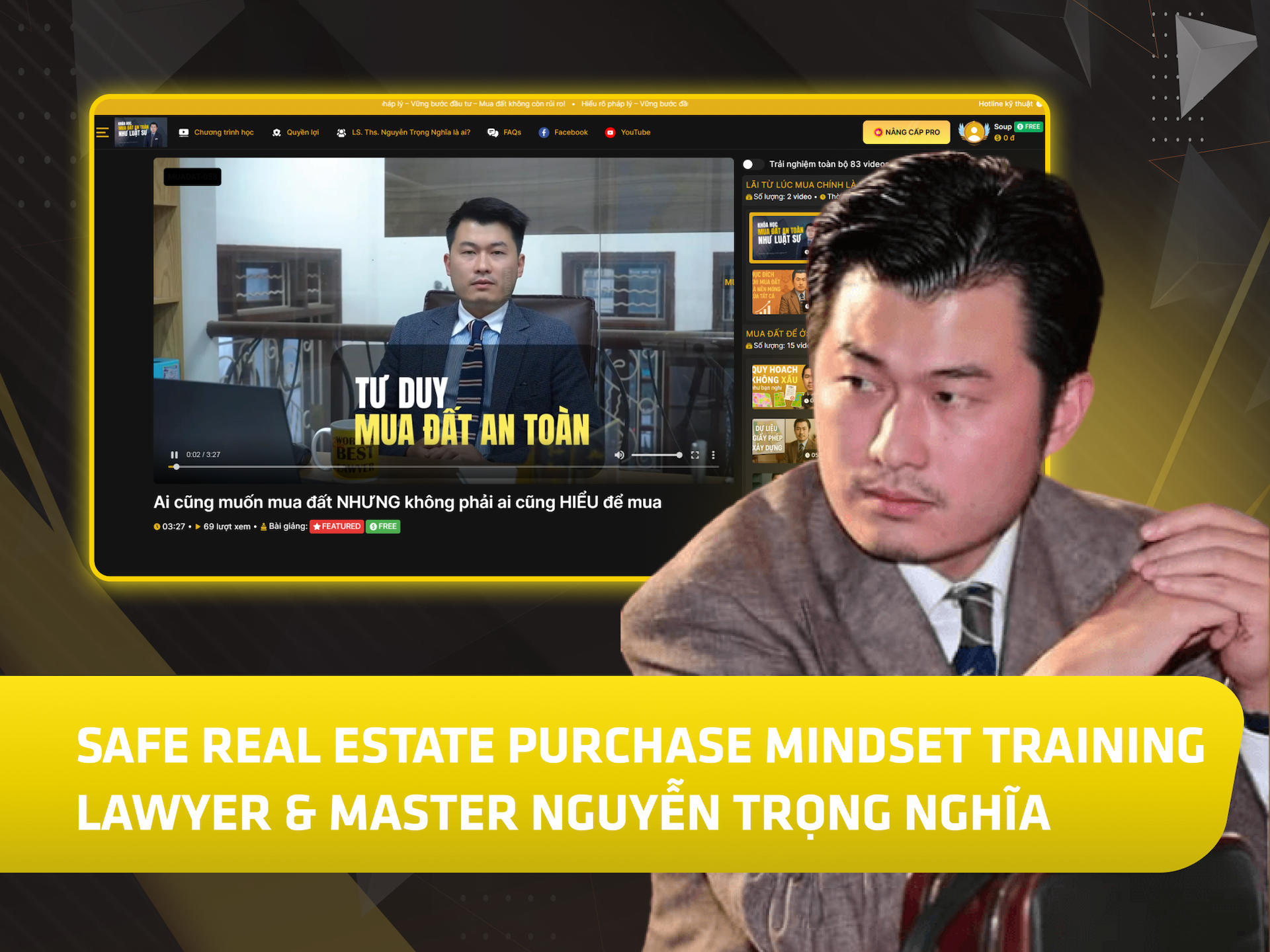 Website khoá học Mua Đất trên MONA eLearning