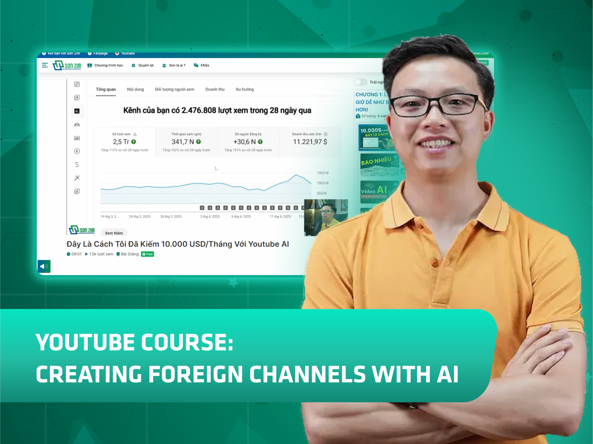 Website khoá học Sơn Zim Academy trên MONA eLearning