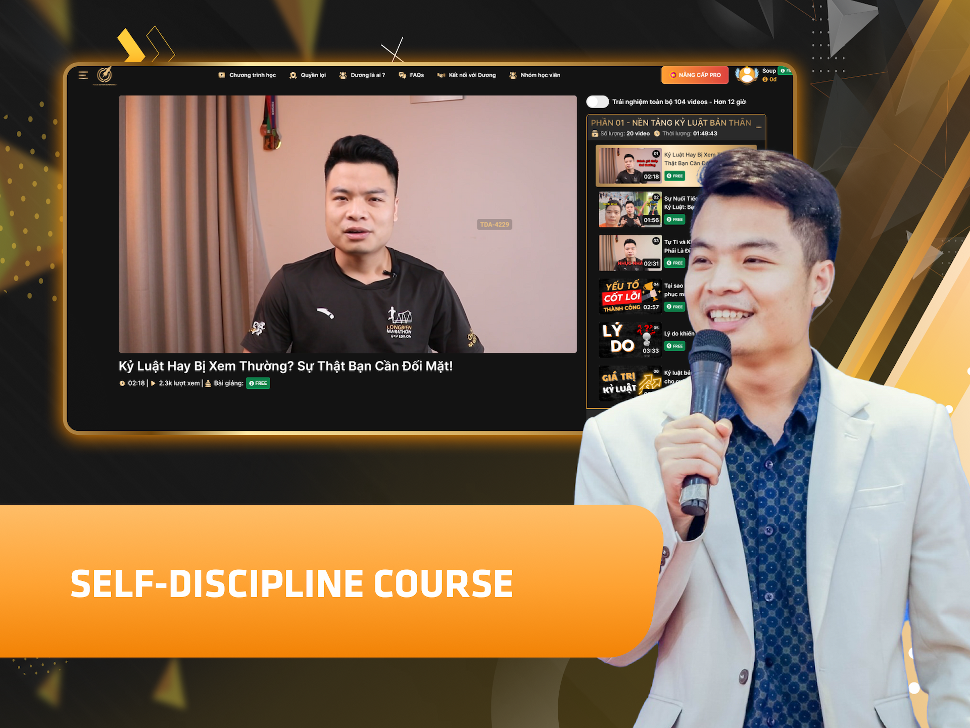 Website khoá học Trần Dương Academy trên MONA eLearning
