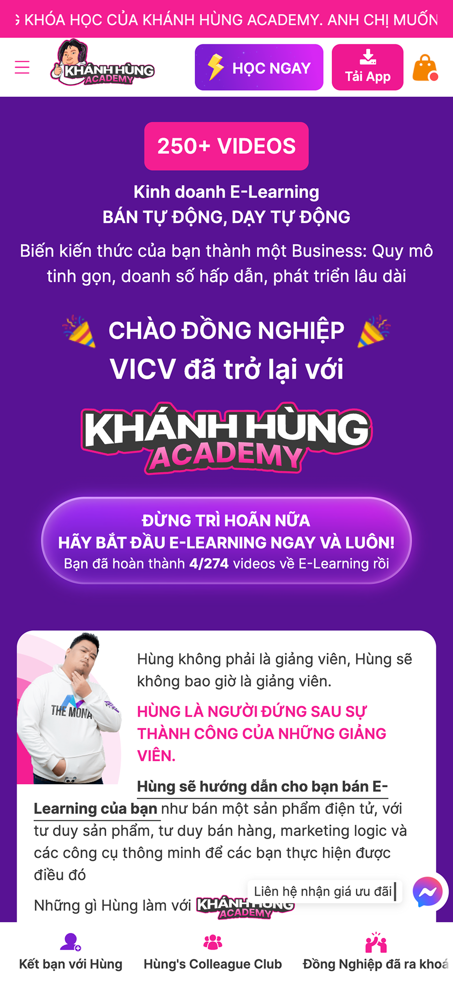 Màn hình điện thoại Khánh Hùng Academy 4